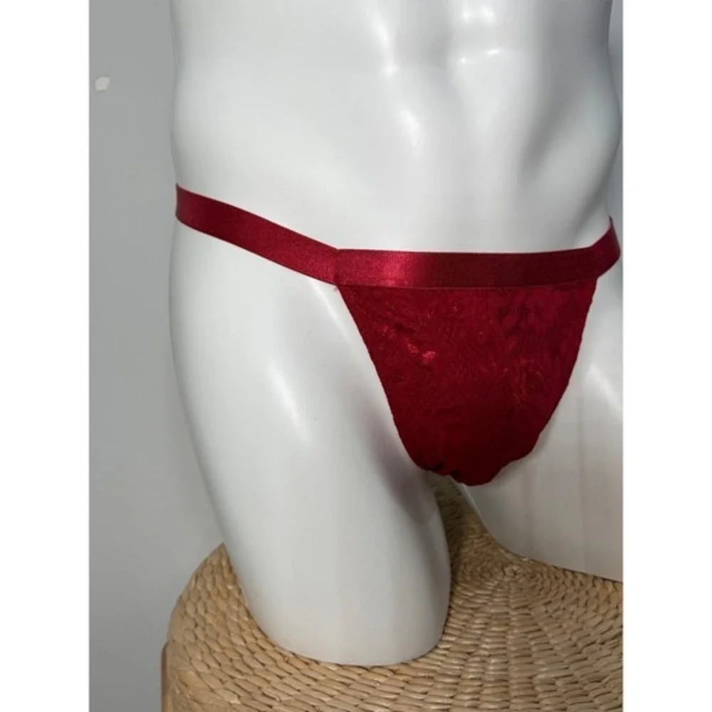 Cosabella Never Say Never Mystic Red Men's Italian Lace Thong Size M